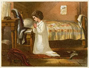 Kneels Prints: Child Praying C1850