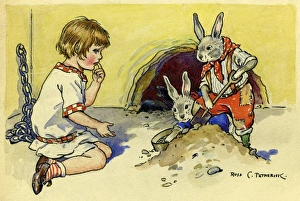 Petherick Gallery: Child with rabbits