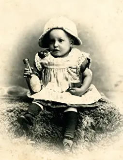 Celebrations Prints: Child smoking pipe