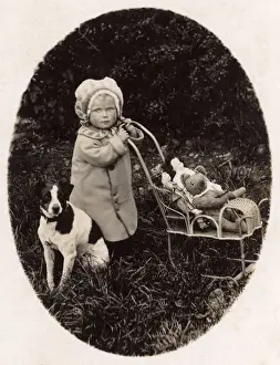 Prams Prints: Child / Toy Pram / Dog