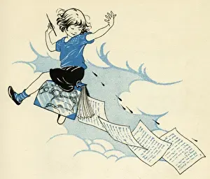 Child writing a book
