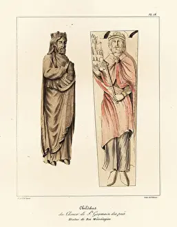 Tinted Prints: Childebert I, King of Paris, Frankish King of the Merovingian dy