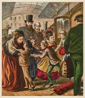 Travelling Prints: Children Arrive Station