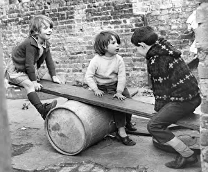 Three children on a Balham street, SW London