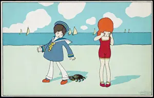 Trousers Prints: Children on Beach 3 of 4