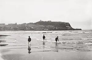 Recreation Prints: Children on the beach, Scarborough, Yorkshire