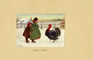 Nervous Prints: Children and a big turkey