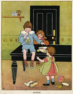Children Blow Bubbles