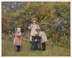 Children Blowing Bubbles