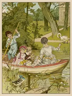 Children Boating W Mama