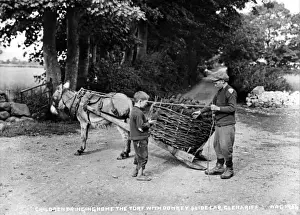 Bringing Prints: Children Bringing Home the Turf With Donkey Slide Car, Glena