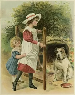 Images Dated 25th July 2011: Children and Bulldog