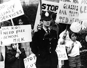 Placard Collection: Children campaigning against cuts in free school milk