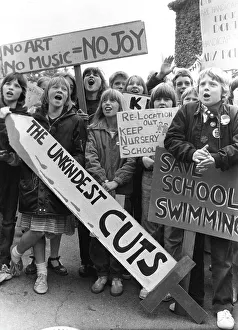 Campaigner Prints: Children campaigning against education cuts, Sussex