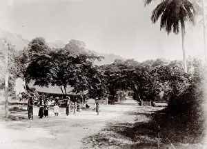 Children being carried in a sedan chair, Singapore