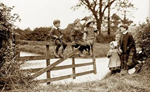 Children chatting on a gate