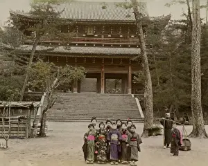 Children at the Chionin Temple, Kyoto, Japan
