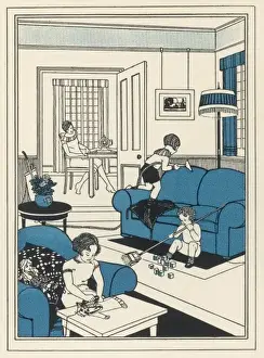 Children Cleaning Home