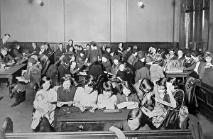 Guild Prints: Children at a Cripples Guild meeting, probably 1930s