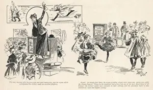 Engage Prints: Children dancing to organ music, 1894