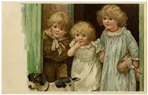 Three Children / Dog 1900