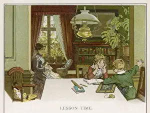 Home Work Prints: Children doing Homework