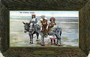 Children on Donkeys, Blackpool, Lancashire