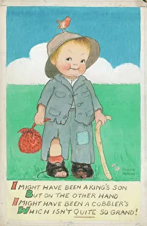 Children dressing up playing Children's Postcard