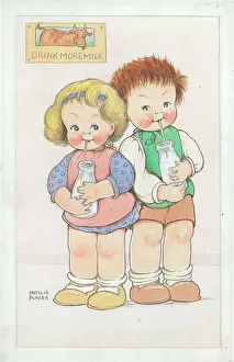 Children dressing up playing Children's Postcard
