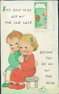 Children dressing up playing Children's Postcard