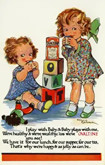 Bricks Prints: Children drinking Ovaltine