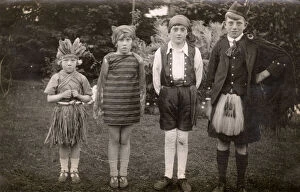Images Dated 19th February 2018: Four children in fancy dress, c.1925