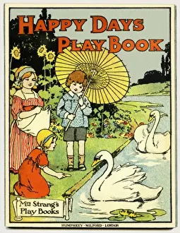 Millicent Prints: Children feeding swans