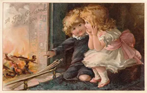 Warming Gallery: Children by the fireside