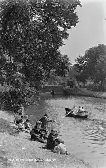 Hythe Prints: Children Fishing by the Hythe Canal