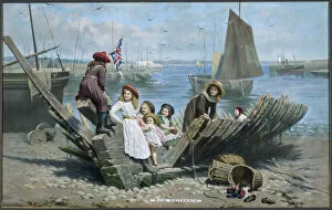 Images Dated 19th July 2017: Children / Flag / Boat C1890