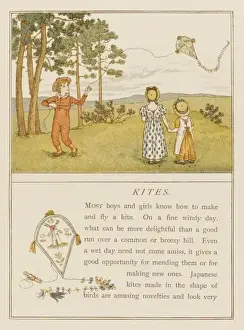Kite Prints: Children Fly Kite 1889