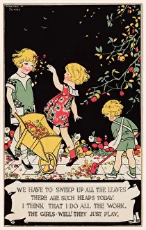 Brush Prints: Children in the garden