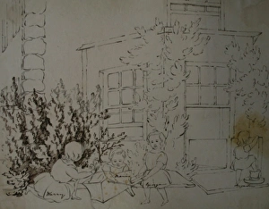 Images Dated 11th February 2011: Children in garden, New College Lane, Oxford