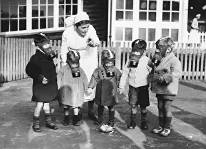 Children in gas masks