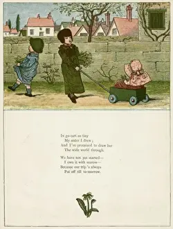 Kart Prints: Three children with a go-cart