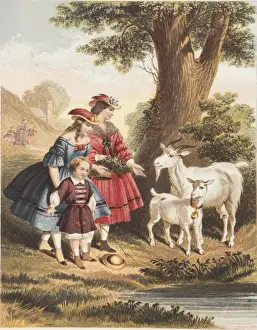 C1855 Prints: Children and goats
