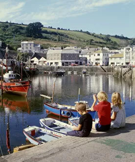 Children in the harbour, Mevagissey, Cornwall