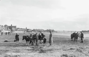 Morecambe Prints: Children and Horses at Morecambe Sands