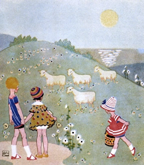 Images Dated 29th June 2017: Children with Lambs 1890
