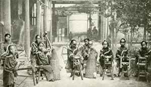 Wickerwork Gallery: Children making baskets, Hong Kong
