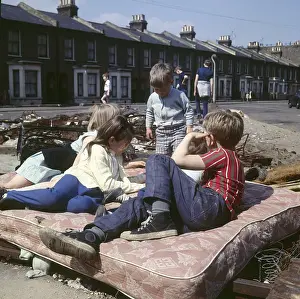 Junk Prints: Children on a mattress, Balham, SW London