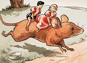 Images Dated 8th November 2007: Children on the back of a mouse