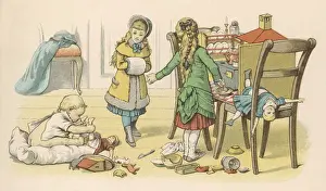 Children in the nursery with their toys