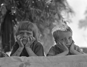 Children of Oklahoma drought refugee in migratory camp in Ca Children of Oklahoma drought refugee in migratory camp in Ca